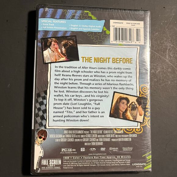 The Night Before (1988) DVD Keanu Reeves | The Lost Collection | Factory Sealed - Picture 2 of 7